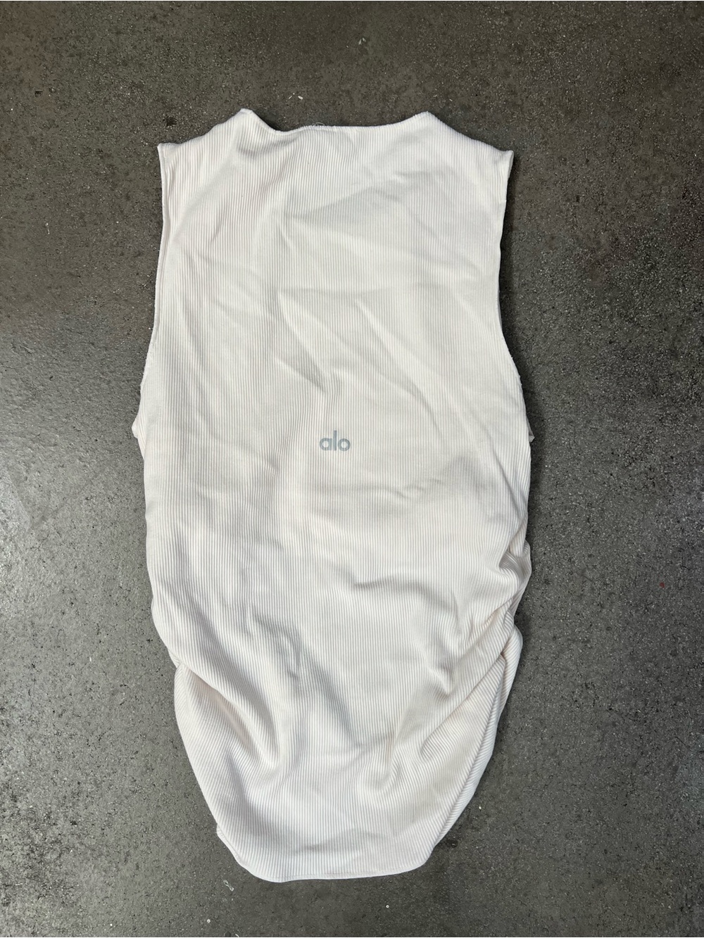 ALO Yoga White Ribbed En Pointe One- Tank